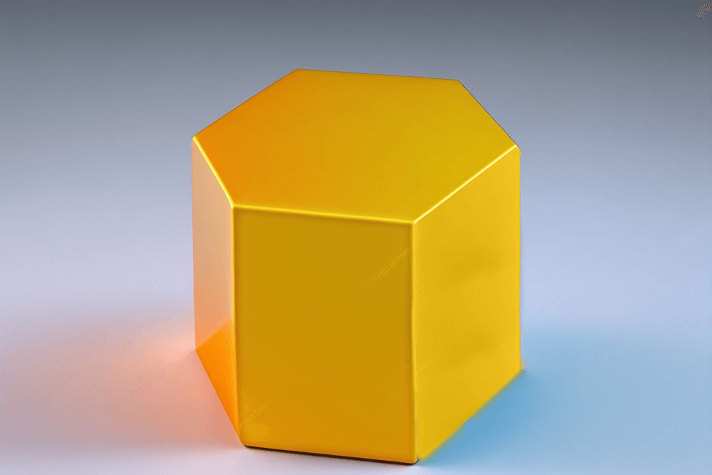 Prisma hexagonal amarillo
